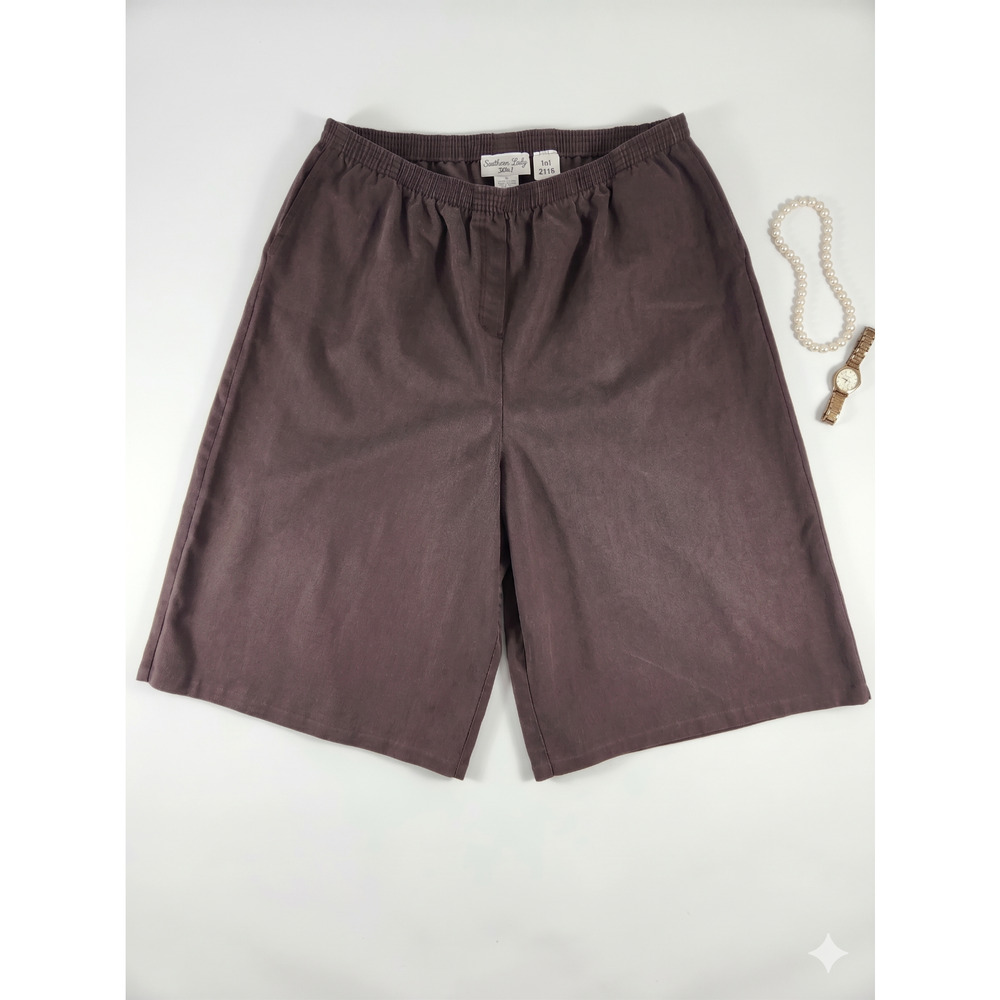 Southern Lady Brown Blue Culottes Size 20 – Classic Plus‑Size Gaucho Pants